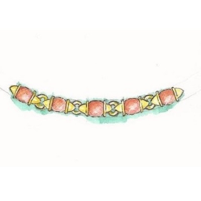 Création croquis collier corail